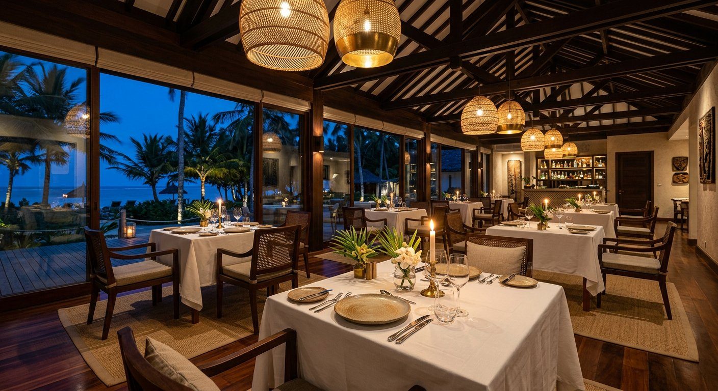 Fine dining restaurant at The Grove Essipong Beach Resort